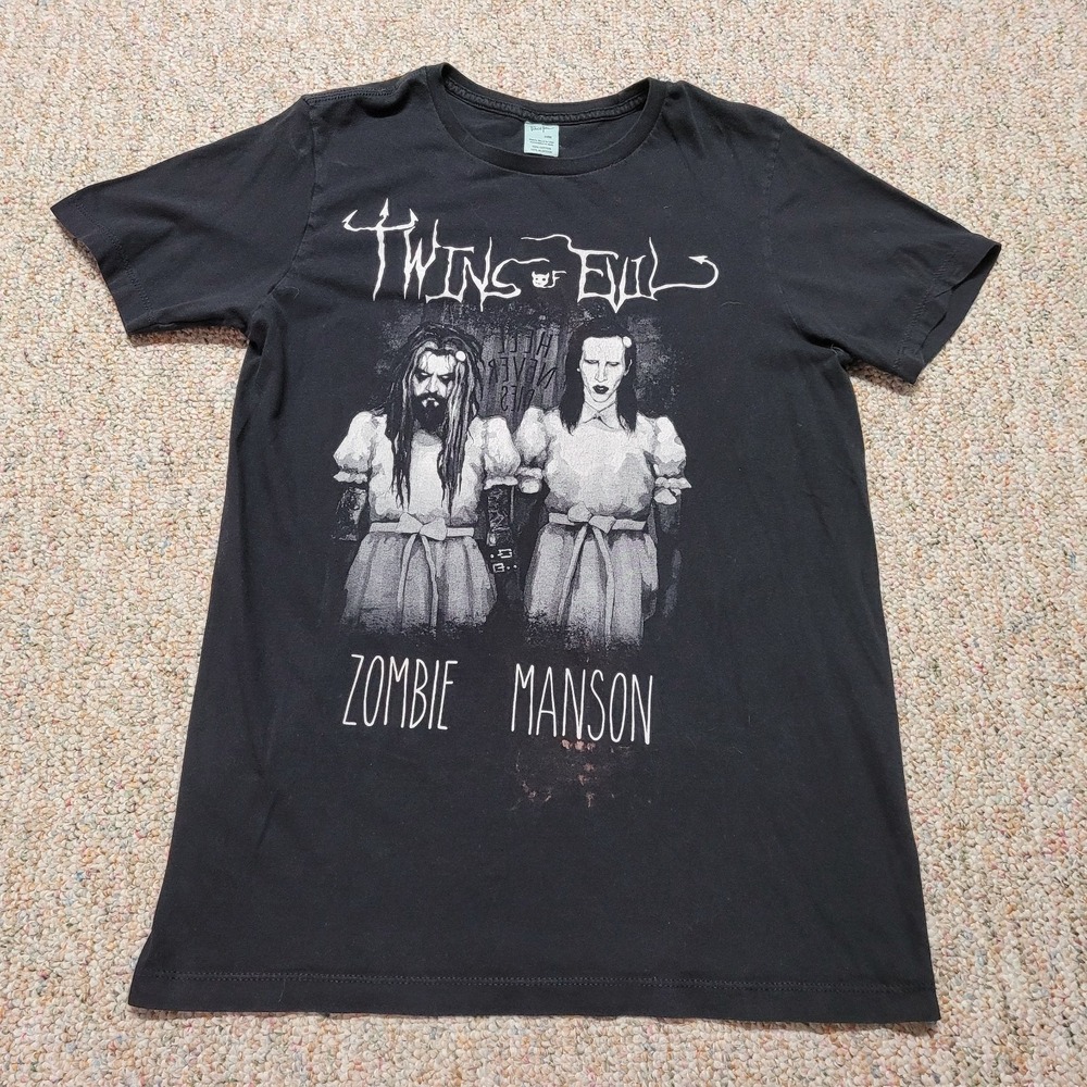 Marilyn Manson Shirt Mens Medium Black Rob Zombie Twins Of Evil Tour Concert‎